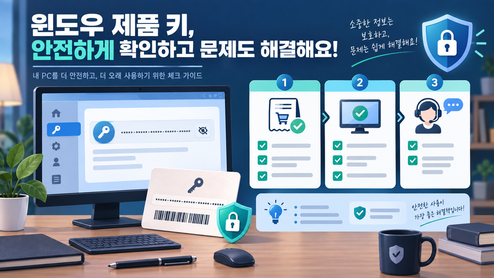 윈도우 제품키를 안전하게 확인하고 문제를 해결하는 정보카드