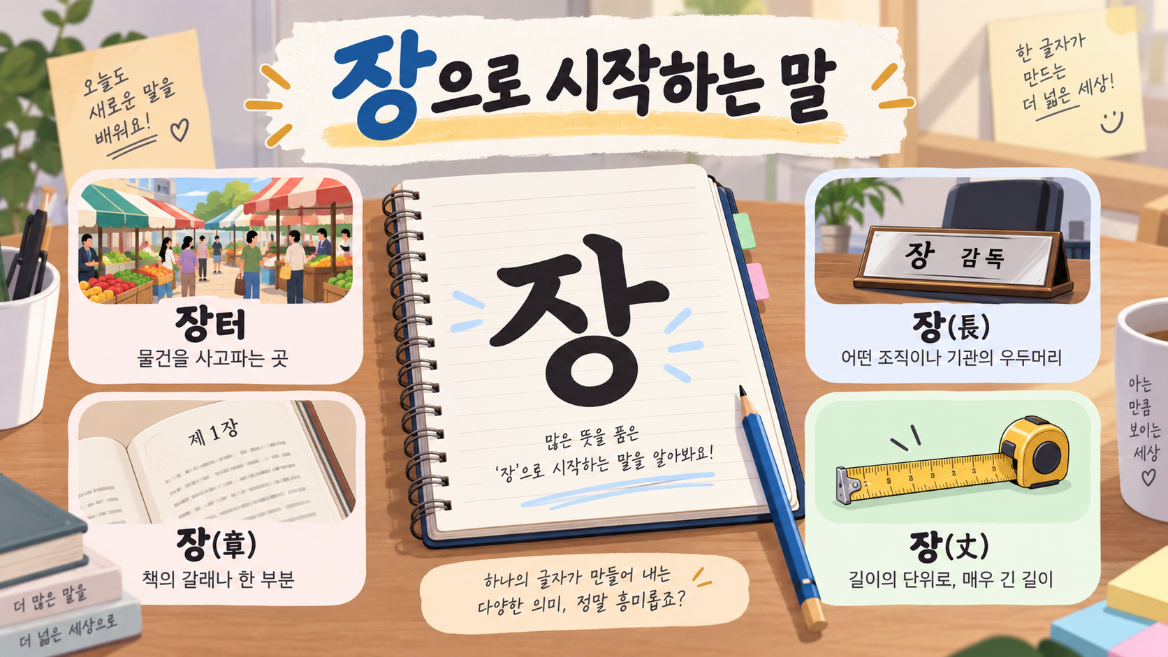 장으로 시작하는 말을 보여 주는 한국형 정보카드