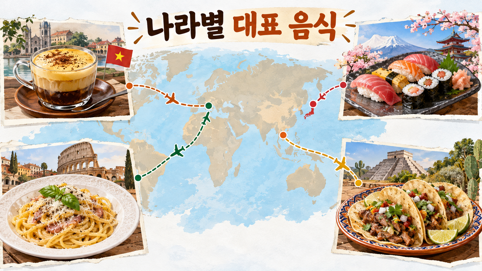 나라별 대표 음식 정보카드