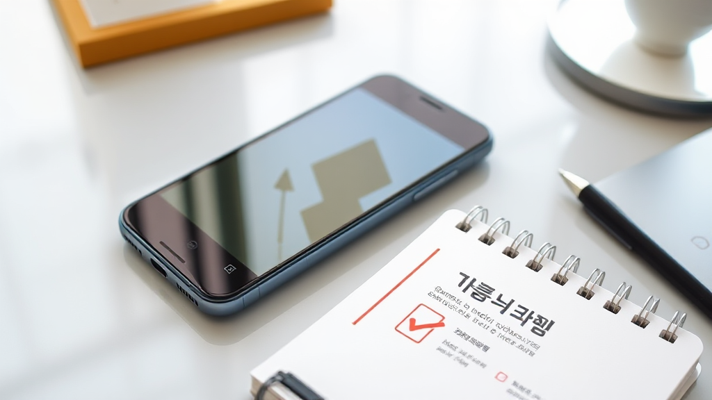 스마트폰에서 영상 링크를 확인하는 안전한 작업 장면
