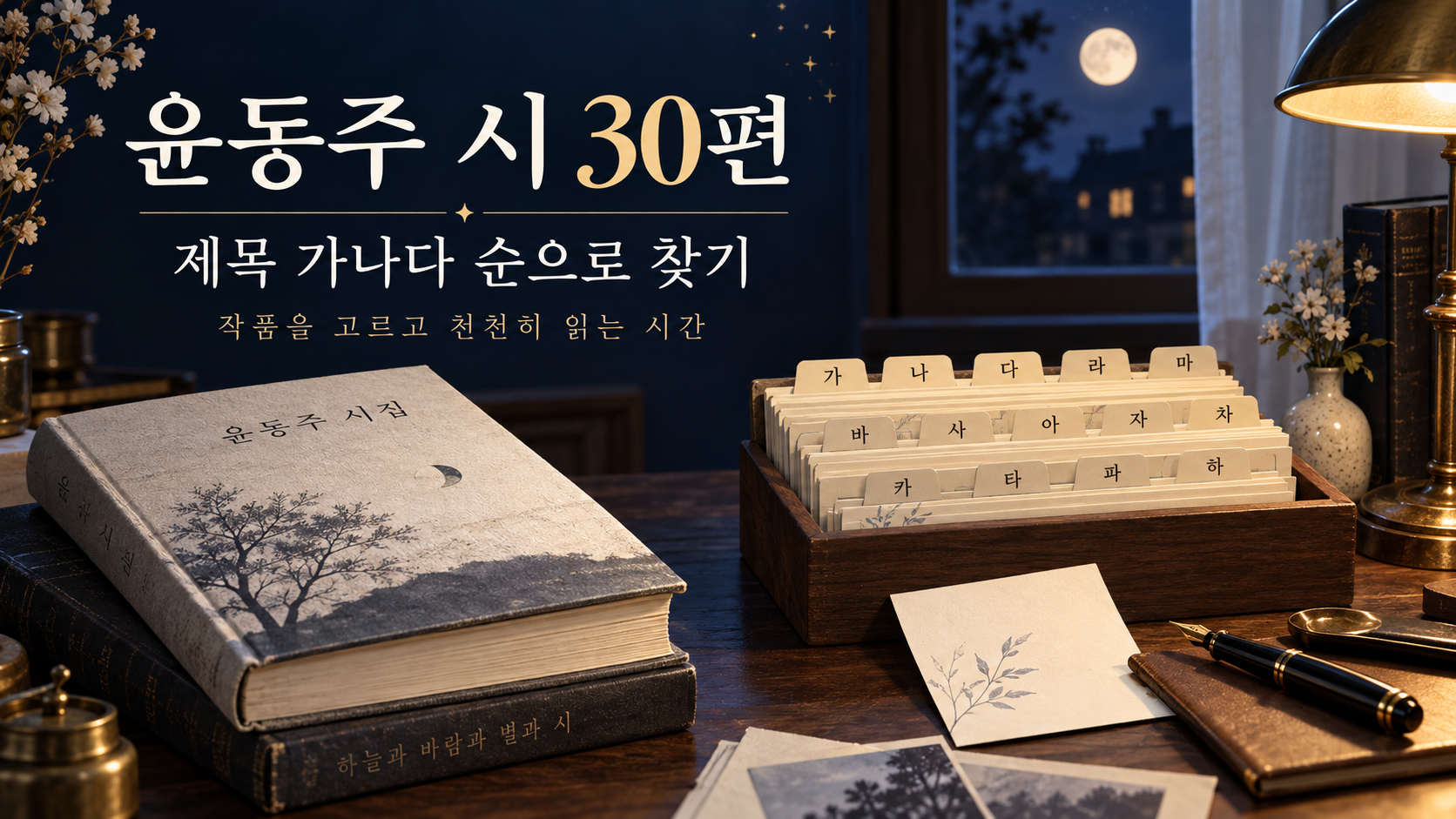윤동주 시 30편 제목 가나다 순 정보카드