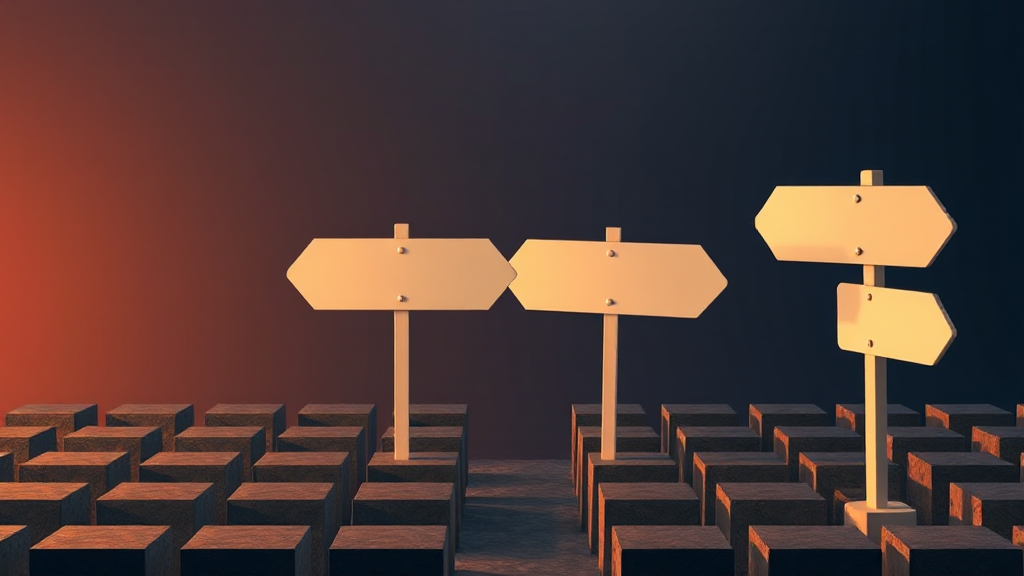 Abstract 404 error wayfinding concept image without text