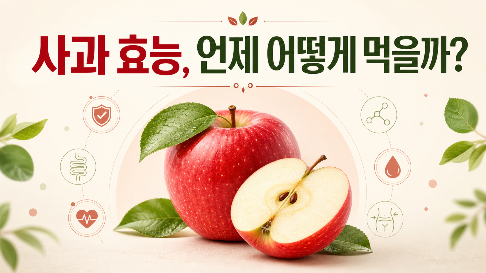 사과 효능과 안전한 섭취를 안내하는 정보카드