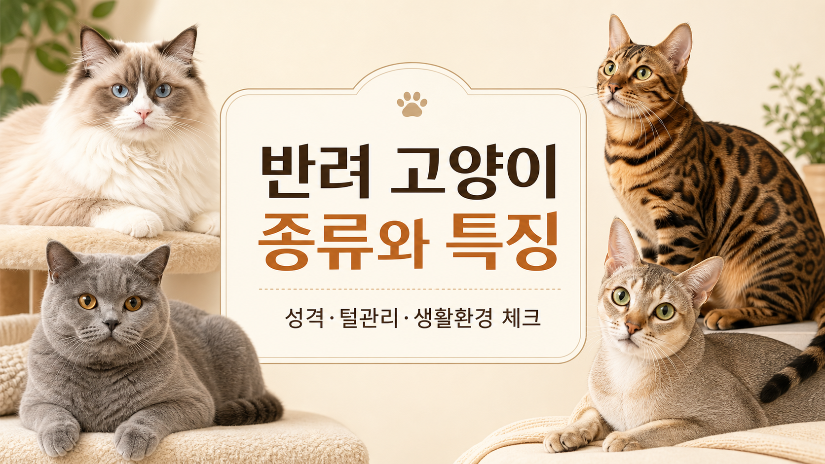 반려 고양이 종류와 특징 정보카드
