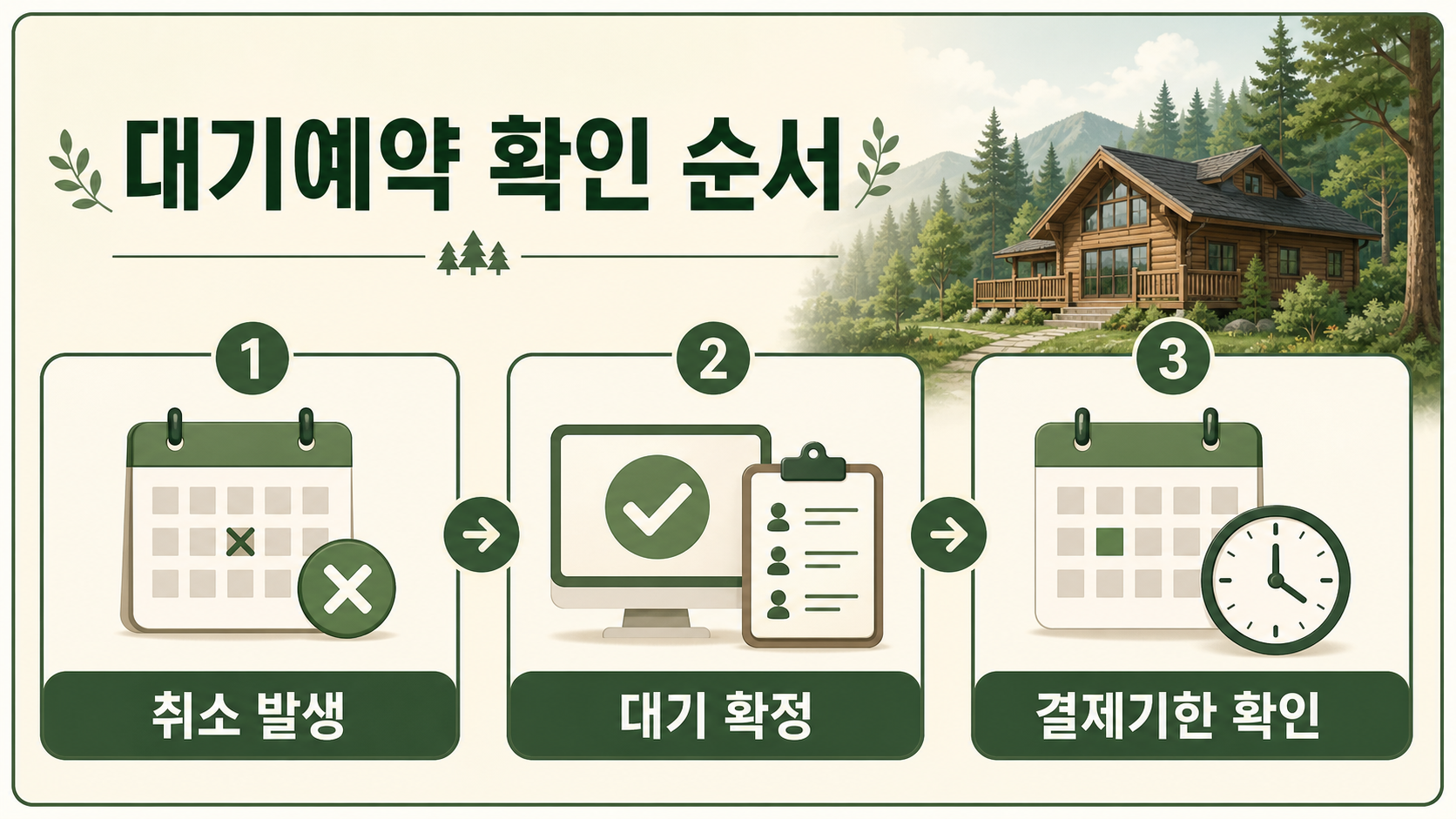 취소 발생 후 대기예약 확정과 결제기한을 확인하는 순서