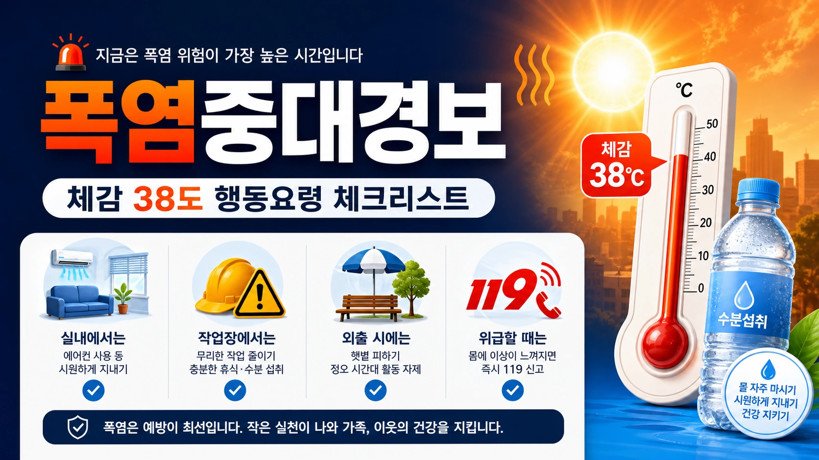폭염중대경보 체감 38도 행동요령 대표 이미지