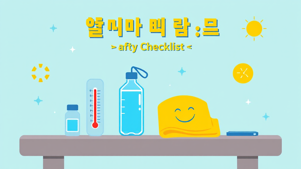 폭염 작업 휴식 기준을 점검하는 체크리스트와 체감온도계
