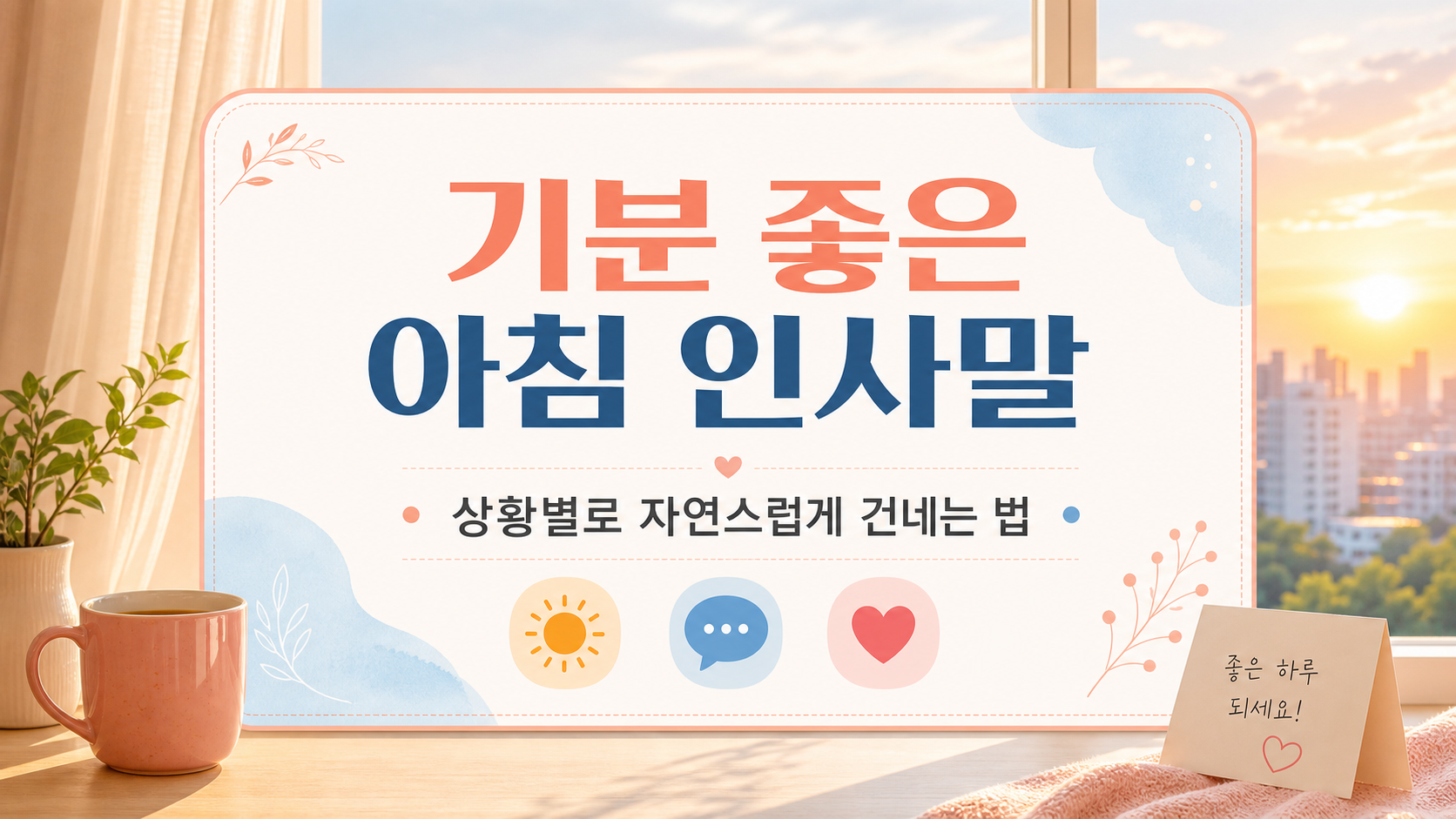 기분 좋은 아침 인사말 한국형 정보카드