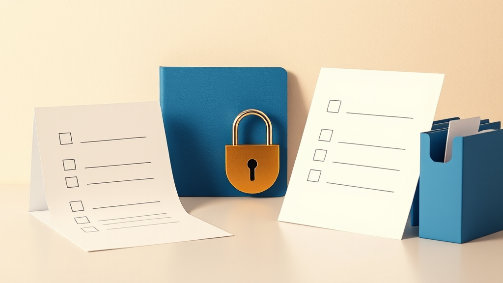 Privacy policy checklist abstract lock concept hero image without text