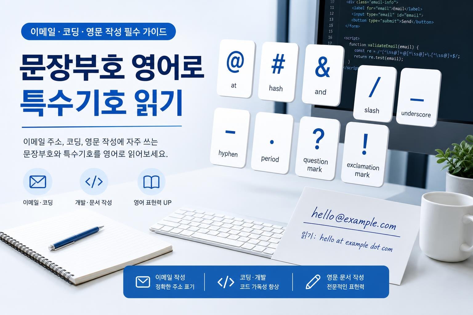 문장부호 특수기호 영어 읽는 법 대표 이미지